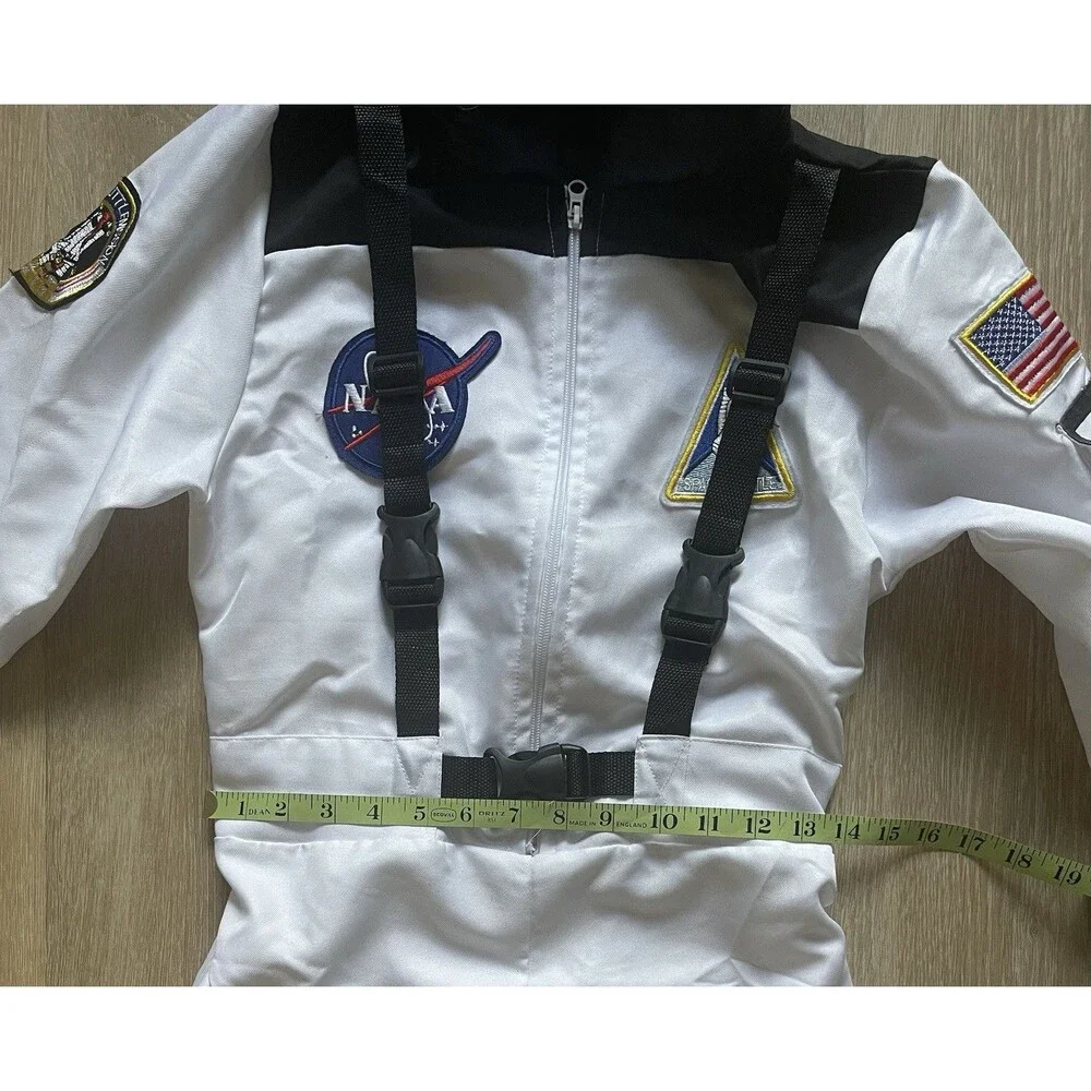 Astronaut Costume Suit Size NASA White Jumpsuit Embroidered Patches Youth XL